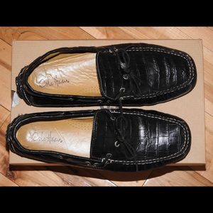 Cole Haan Crocodile -embossed leather moccasin